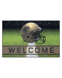 New Orleans Saints Rubber Door Mat  18in. x 30in. Black by   