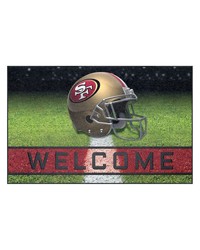 San Francisco 49ers Rubber Door Mat  18in. x 30in. Red by   