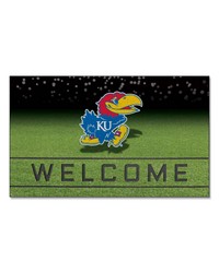 Kansas Jayhawks Rubber Door Mat  18in. x 30in. Blue by   