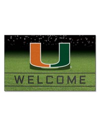 Miami Hurricanes Rubber Door Mat  18in. x 30in. Green by   