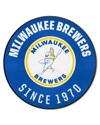 Milwaukee Brewers Roundel Rug  27in. Diameter1970 Blue by   