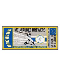Milwaukee Brewers Ticket Runner Rug  30in. x 72in. Gray by   
