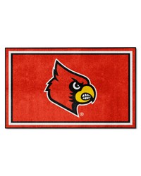 Louisville Cardinals 4ft. x 6ft. Plush Area Rug Red by   