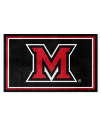 Miami OH Redhawks 4ft. x 6ft. Plush Area Rug Black by   