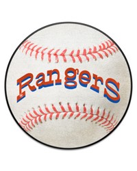 Texas Rangers Baseball Rug  27in. Diameter White by   