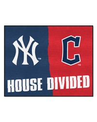 MLB House Divided  Yankees   Guardians House Divided House Divided Rug  34 in. x 42.5 in. Blue by   