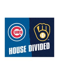 MLB House Divided  Cubs   Brewers House Divided Rug  34 in. x 42.5 in. Multi by   