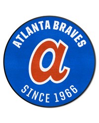 Atlanta Braves Roundel Rug  27in. Diameter 1974 Retro Logo Blue by   