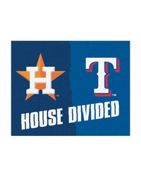 MLB House Divided  Astros   Rangers House Divided Rug  34 in. x 42.5 in. Multi by   