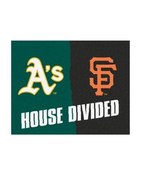 MLB House Divided  Athletics   Giants House Divided Rug  34 in. x 42.5 in. Multi by   