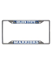 Golden State Warriors Chrome Metal License Plate Frame 6.25in x 12.25in Blue by   