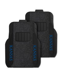 Kansas Jayhawks 2 Piece Deluxe Car Mat Set Black by   