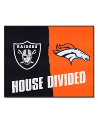 NFL House Divided  Raiders   Broncos House Divided Rug  34 in. x 42.5 in. Multi by   
