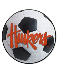 Nebraska Cornhuskers Soccer Ball Rug  27in. Diameter  in Huskers in  White by   