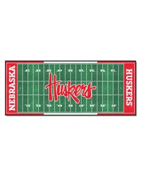 Nebraska Cornhuskers Field Runner Mat  30in. x 72in.  in Huskers in  Green by   