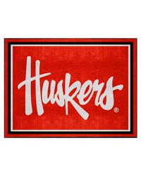 Nebraska Cornhuskers 8ft. x 10 ft. Plush Area Rug  in Huskers in  Red by   