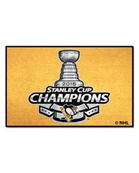 Pittsburgh Penguins Starter Mat Accent Rug  19in. x 30in. 2016 NHL Stanley Cup Champions Yellow by   