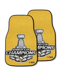 Pittsburgh Penguins Front Carpet Car Mat Set  2 Pieces 2016 NHL Stanley Cup Champions Yellow by   