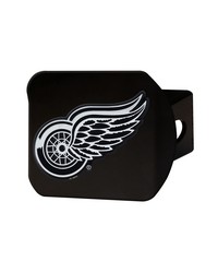 Detroit Red Wings Black Metal Hitch Cover with Metal Chrome 3D Emblem Red by   