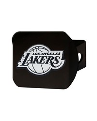 Los Angeles Lakers Black Metal Hitch Cover with Metal Chrome 3D Emblem Purple by   