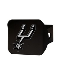 San Antonio Spurs Black Metal Hitch Cover with Metal Chrome 3D Emblem Black by   