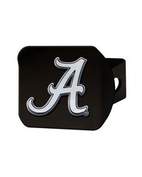 Alabama Crimson Tide Black Metal Hitch Cover with Metal Chrome 3D Emblem A Logo Red by   