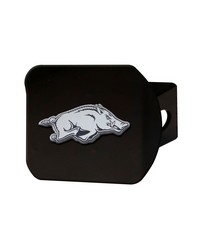 Arkansas Razorbacks Black Metal Hitch Cover with Metal Chrome 3D Emblem Cardinal by   