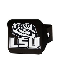LSU Tigers Black Metal Hitch Cover with Metal Chrome 3D Emblem Purple by   