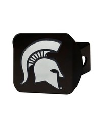 Michigan State Spartans Black Metal Hitch Cover with Metal Chrome 3D Emblem Green by   