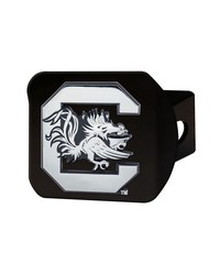 South Carolina Gamecocks Black Metal Hitch Cover with Metal Chrome 3D Emblem Black by   