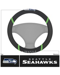 Seattle Seahawks Embroidered Steering Wheel Cover Black by   