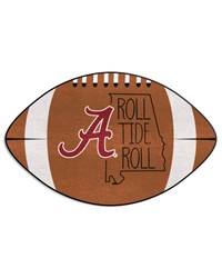 Alabama Crimson Tide Southern Style Football Rug  20.5in. x 32.5in. Brown by   