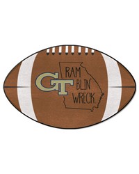 Georgia Tech Yellow Jackets Southern Style Football Rug  20.5in. x 32.5in. Brown by   