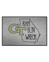 Georgia Tech Yellow Jackets Southern Style Starter Mat Accent Rug  19in. x 30in. Gray by   
