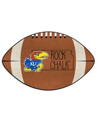 Kansas Jayhawks Southern Style Football Rug  20.5in. x 32.5in. Brown by   