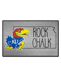 Kansas Jayhawks Southern Style Starter Mat Accent Rug  19in. x 30in. Gray by   