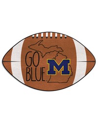 Michigan Wolverines Southern Style Football Rug  20.5in. x 32.5in. Brown by   