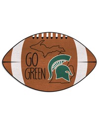 Michigan State Spartans Southern Style Football Rug  20.5in. x 32.5in. Brown by   