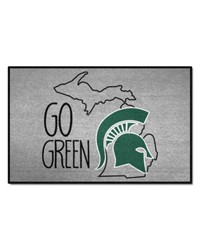 Michigan State Spartans Southern Style Starter Mat Accent Rug  19in. x 30in. Gray by   