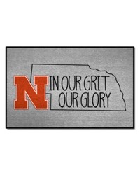 Nebraska Cornhuskers Southern Style Starter Mat Accent Rug  19in. x 30in. Gray by   