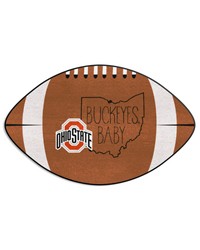 Ohio State Buckeyes Southern Style Football Rug  20.5in. x 32.5in. Brown by   