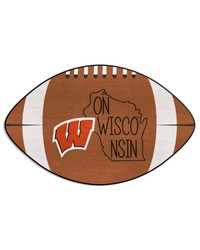 Wisconsin Badgers Southern Style Football Rug  20.5in. x 32.5in. Brown by   