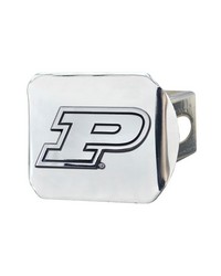 Purdue Boilermakers Chrome Metal Hitch Cover with Chrome Metal 3D Emblem Chrome by   