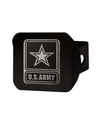U.S. Army Black Metal Hitch Cover with Metal Chrome 3D Emblem Gray by   