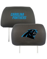 Carolina Panthers Embroidered Head Rest Cover Set  2 Pieces Black by   