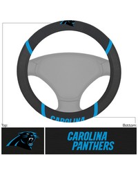 Carolina Panthers Embroidered Steering Wheel Cover Black by   