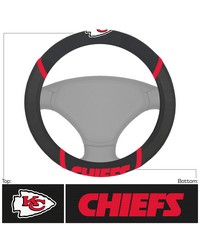 Kansas City Chiefs Embroidered Steering Wheel Cover Black by   