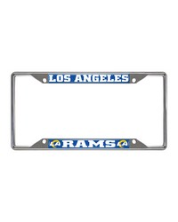 Los Angeles Rams Chrome Metal License Plate Frame 6.25in x 12.25in Blue by   