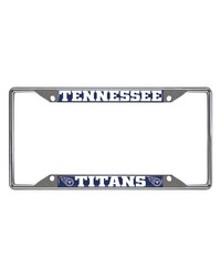 Tennessee Titans Chrome Metal License Plate Frame 6.25in x 12.25in Blue by   