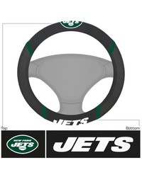 New York Jets Embroidered Steering Wheel Cover Black by   